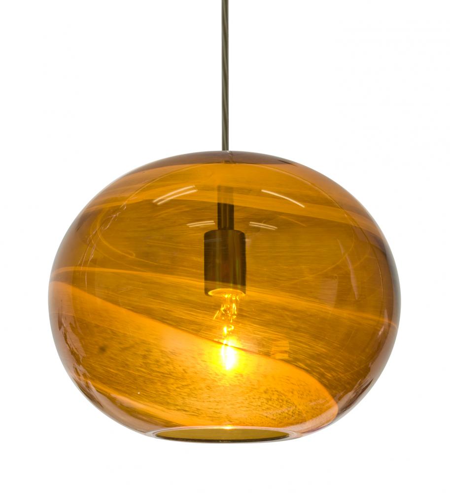 Besa, Geno Cord Pendant, Vapor Amber, Bronze Finish, 1x60W Medium Base