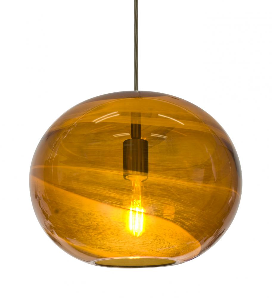 Besa, Geno Cord Pendant, Vapor Amber, Bronze Finish, 1x8W LED Filament