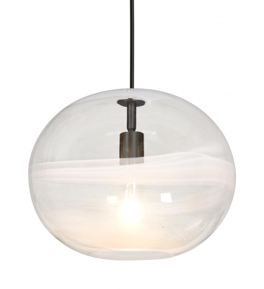 Besa, Geno Cord Pendant, Vapor Clear, Black Finish, 1x60W Medium Base