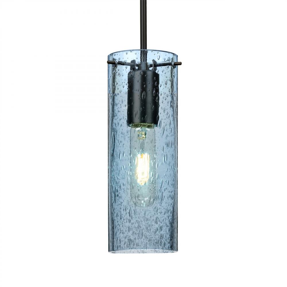Besa, Juni 10 Cord Pendant, Blue Bubble, Black, 1x60W Medium Base