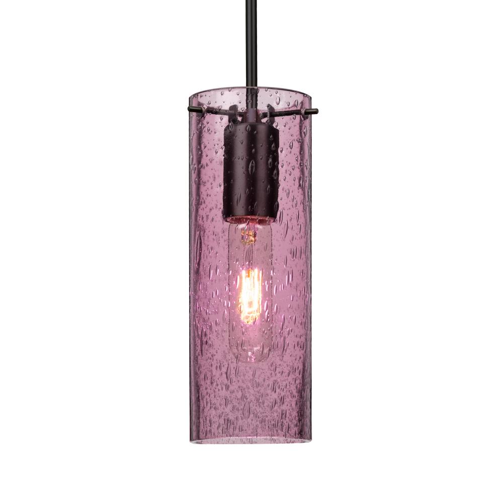Besa, Juni 10 Cord Pendant, Plum Bubble, Black, 1x60W Medium Base