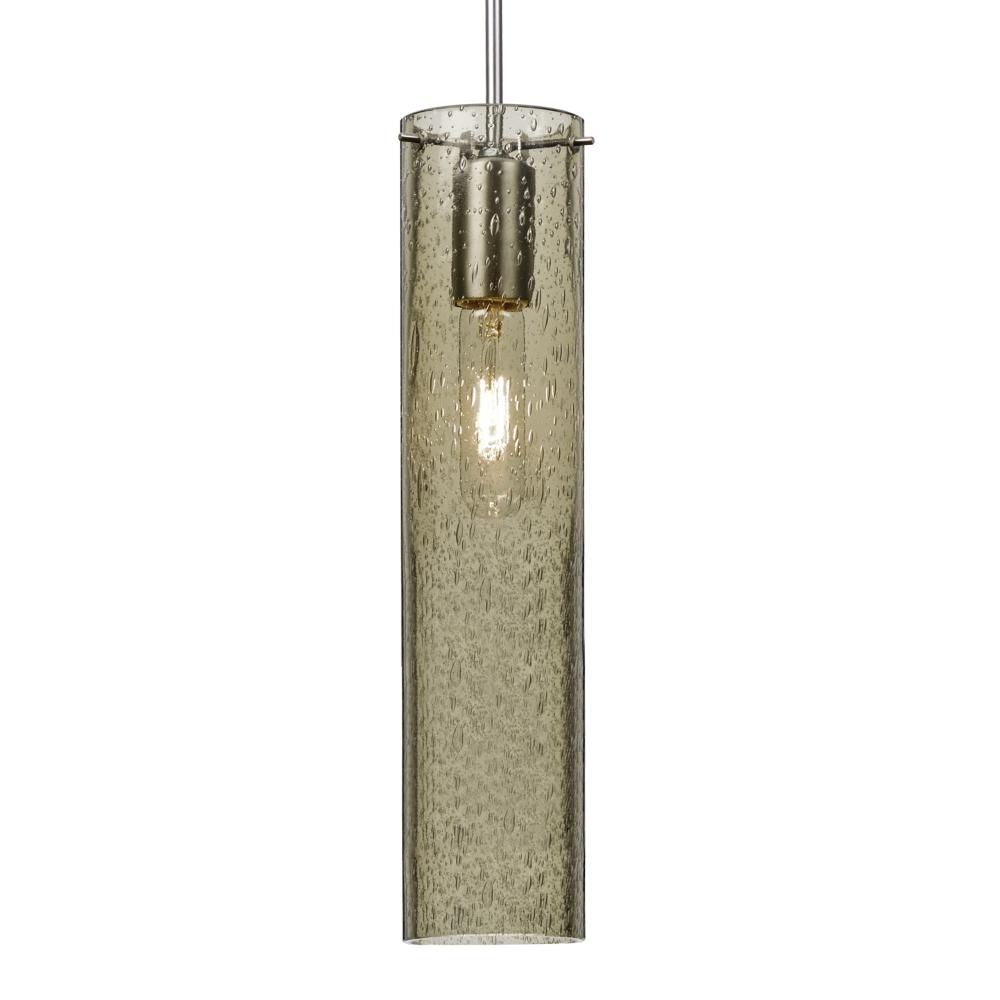 Besa, Juni 16 Cord Pendant, Latte Bubble, Satin Nickel, 1x60W Medium Base, 15Ft. Cord