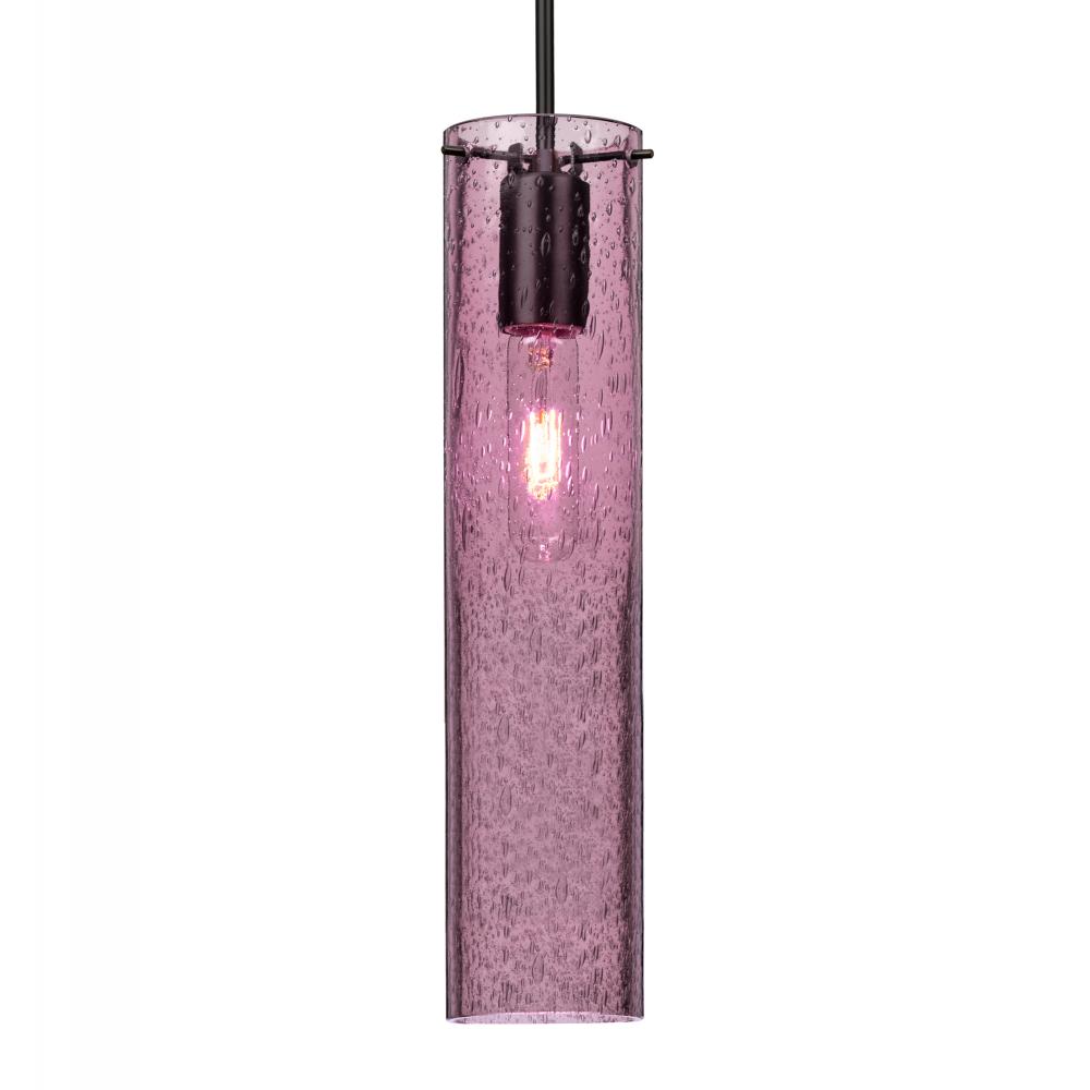 Besa, Juni 16 Cord Pendant, Plum Bubble, Black, 1x60W Medium Base