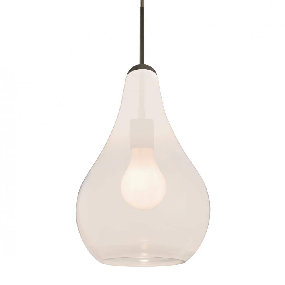 Besa, Leon Cord Pendant, Milky White, Bronze Finish, 1x60W Medium base, 15Ft Option