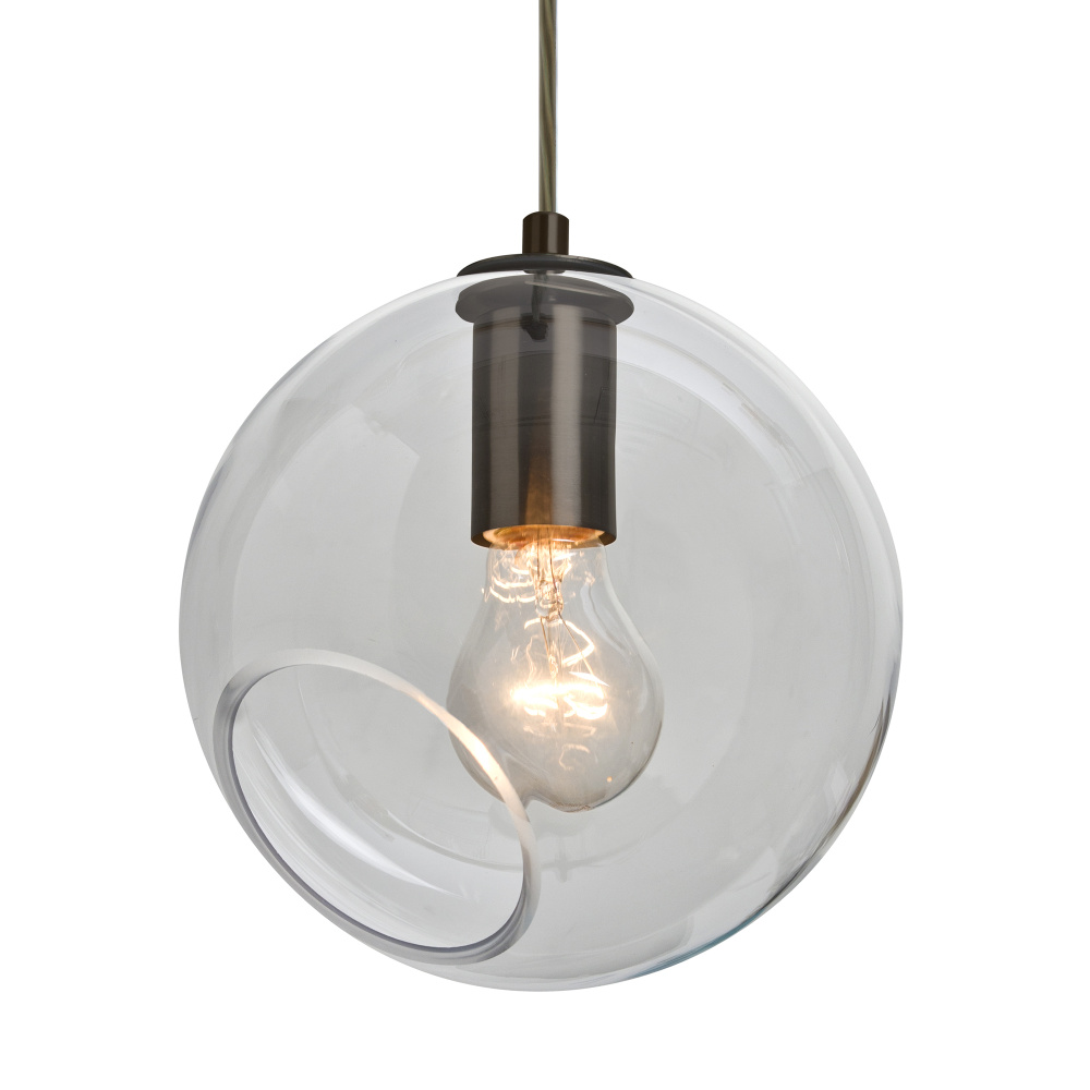 Besa, Maestro 8 Cord Pendant, Clear, Bronze Finish, 1x5W LED Filament, 15Ft Option