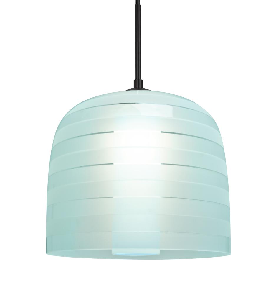 Besa, Mitzi 10 Cord Pendant, Cyan, Black Finish, 1x9W LED