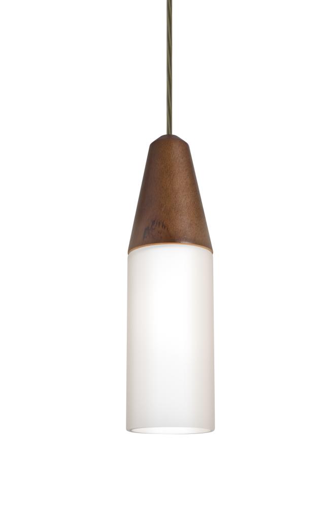 Besa, Nini Cord Pendant, Medium/Opal, Bronze Finish, 1x40W Medium Base
