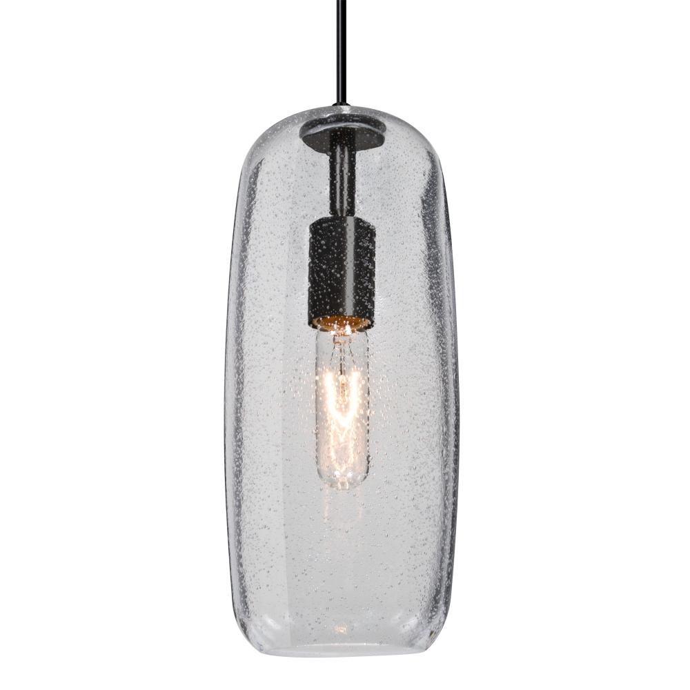 Besa, Pinot 13 Cord Pendant, Clear Bubble, Black FInish 1x60W Incandescent