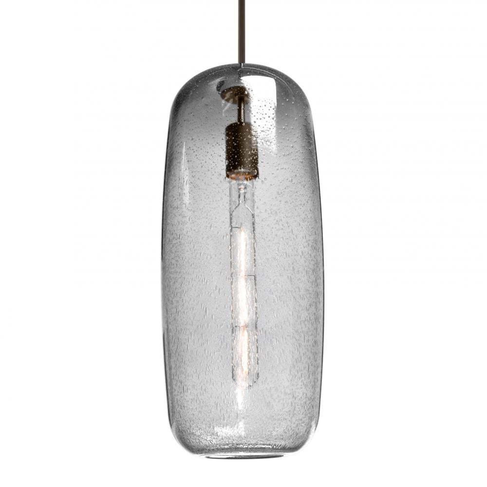 Besa, Pinot 18 Cord Pendant, Clear Bubble, Bronze FInish 1x4W LED Filament, 15Ft. Cord