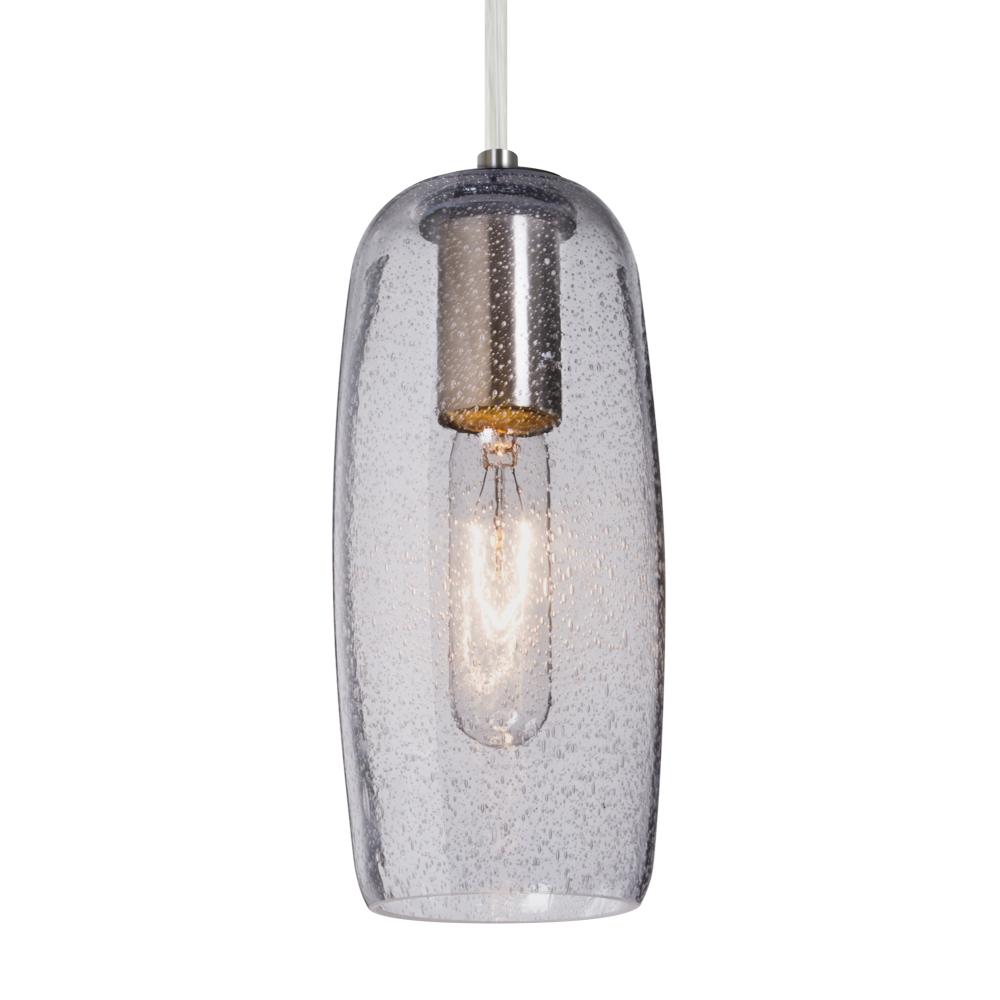 Besa, Pinot 9 Cord Pendant, Clear Bubble, Satin Nickel FInish 1x60W Medium Base, 15Ft. Cord