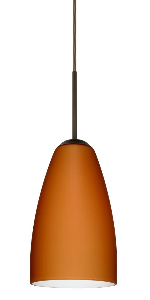 Besa Riva 9 LED Pendant Amber Matte Bronze 1x9W LED, 15Ft. Cord