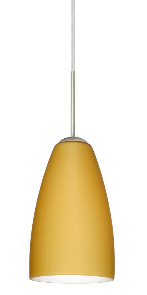 Besa Riva 9 Pendant Satin Nickel Vanilla Matte 1x75W Medium Base, 15Ft. Cord