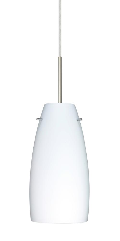 Besa Tao 10 LED Pendant Opal Matte Satin Nickel 1x9W LED, 15Ft. Cord