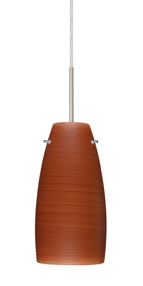 Besa Tao 10 LED Pendant Cherry Satin Nickel 1x9W LED, 15Ft. Cord