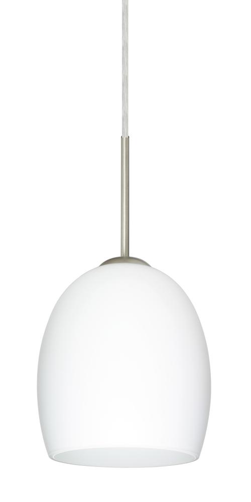 Besa Lucia Pendant Satin Nickel Opal Matte 1x75W Medium Base, 15Ft. Cord
