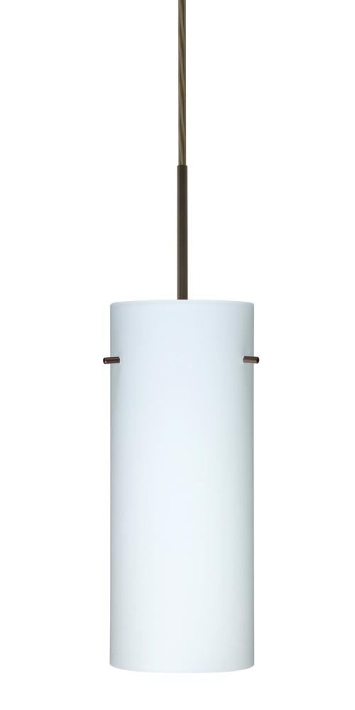 Besa Stilo 10 LED Pendant Opal Matte Bronze 1x9W LED, 15Ft. Cord
