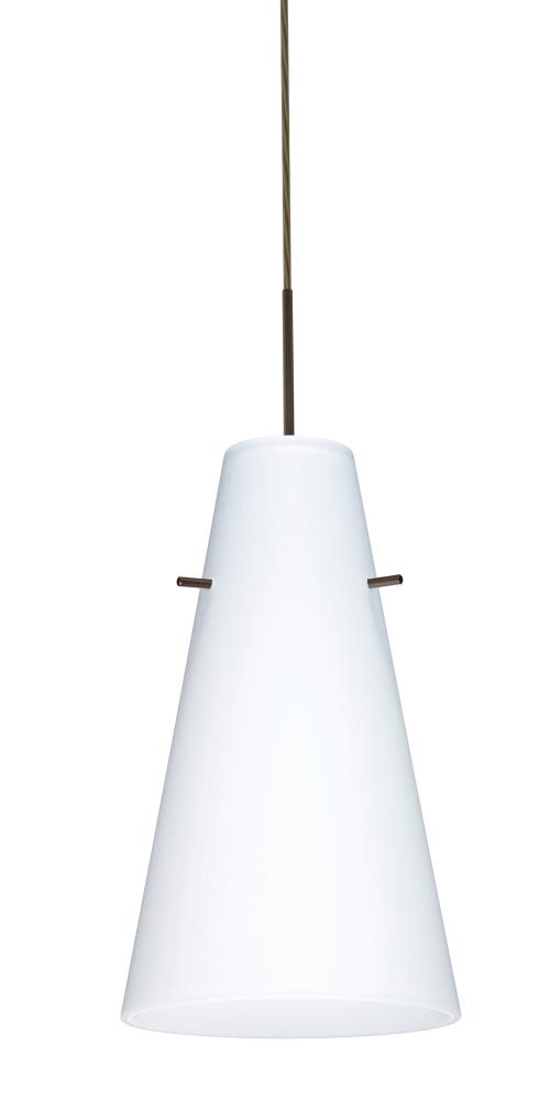 Besa Cierro LED Pendant Opal Matte Bronze 1x9W LED, 15Ft. Cord