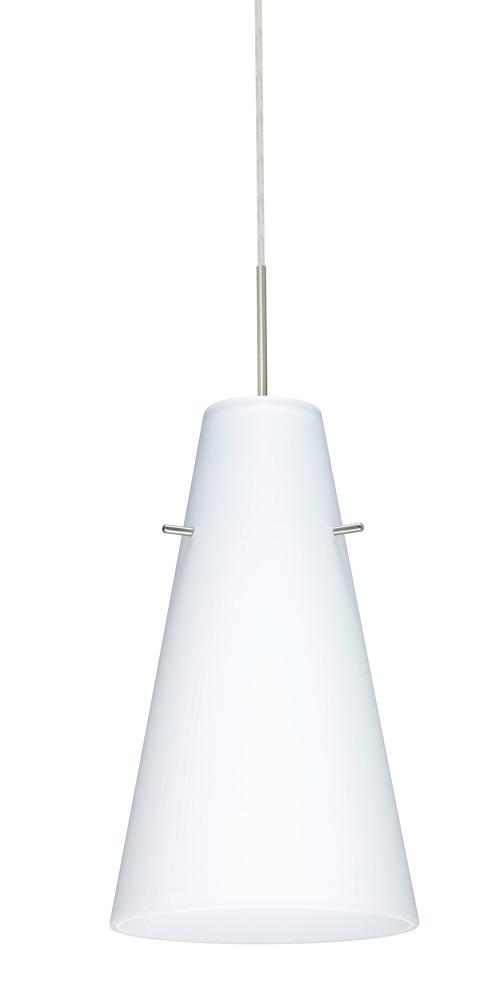 Besa Cierro LED Pendant Opal Matte Satin Nickel 1x9W LED, 15Ft. Cord