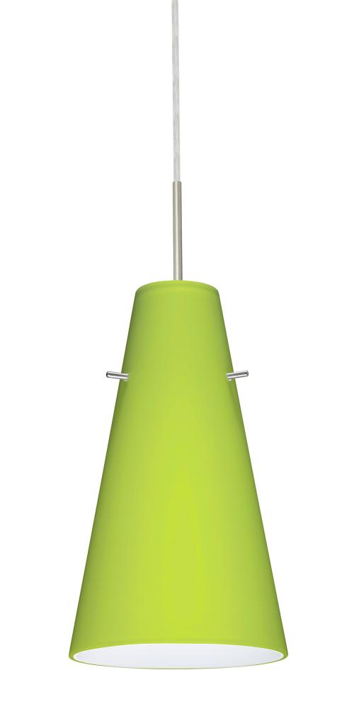 Besa Cierro Pendant Satin Nickel Chartreuse 1x100W Medium Base, 15Ft. Cord