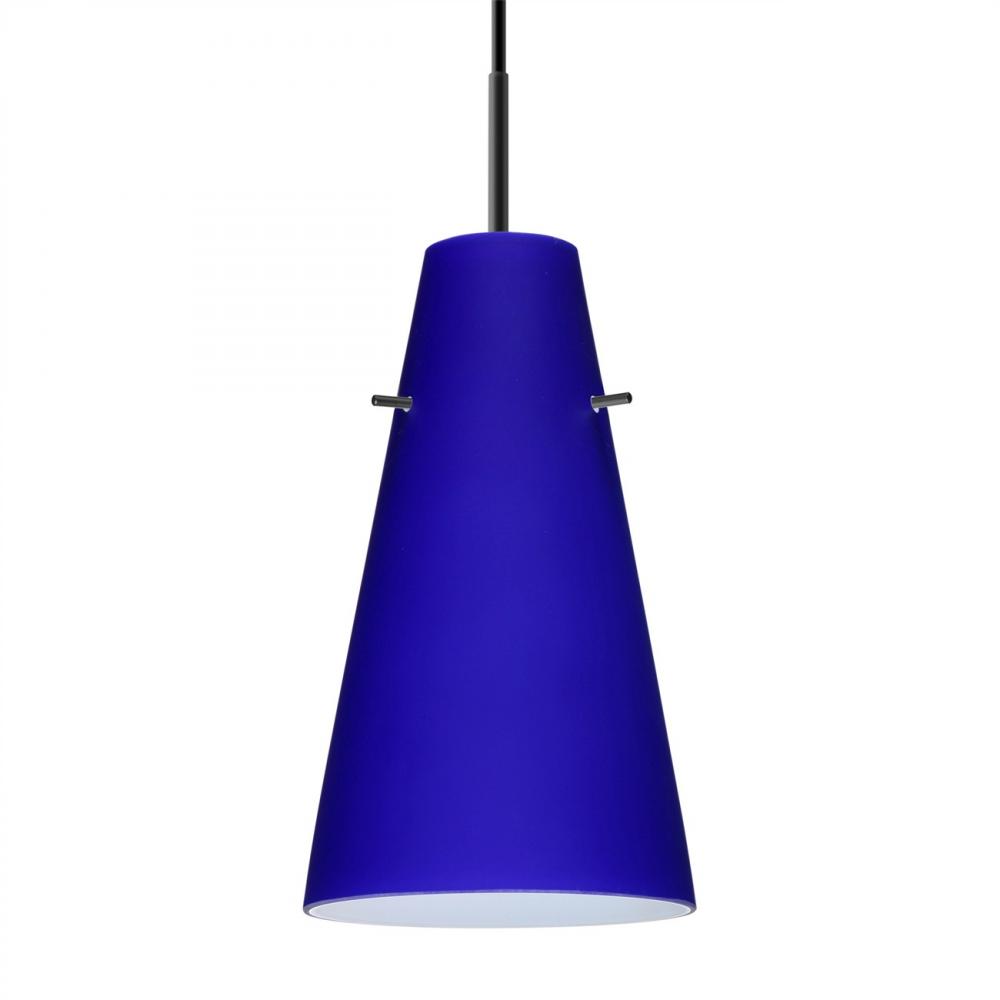 Besa Cierro Pendant Black Cobalt Blue Matte 1x100W Medium Base