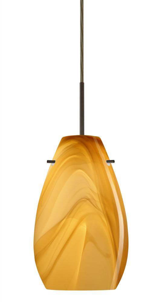 Besa Pera 9 Pendant Bronze Honey 1x100W Medium Base, 15Ft. Cord