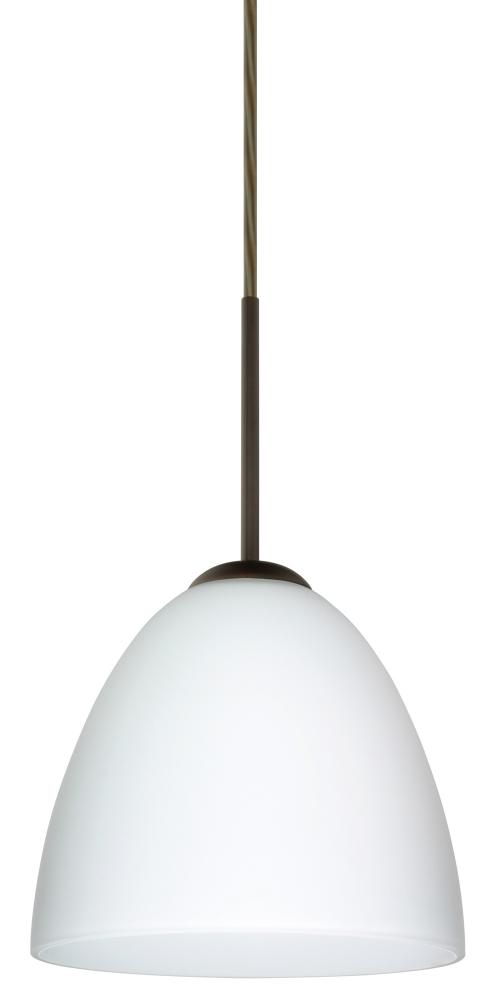 Besa Vila LED Pendant Opal Matte Bronze 1x9W LED, 15Ft. Cord