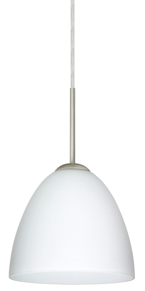 Besa Vila LED Pendant Opal Matte Satin Nickel 1x9W LED, 15Ft. Cord