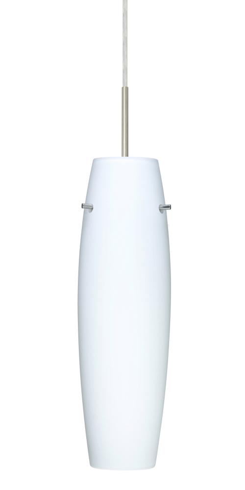 Besa Suzi 14 Pendant Opal Matte Satin Nickel 1x9W LED, 15Ft. Cord