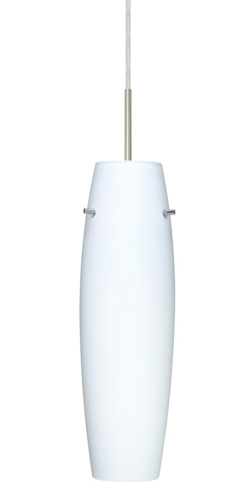 Besa Pendant Suzi 14 Satin Nickel Opal Matte 1x100W Medium Base, 15Ft. Cord