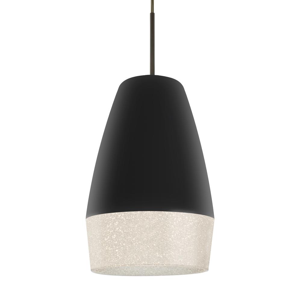 Besa, Abu 12 Cord Pendant, Black/Glitter, Bronze Finish, 1x9W LED, 15Ft Option