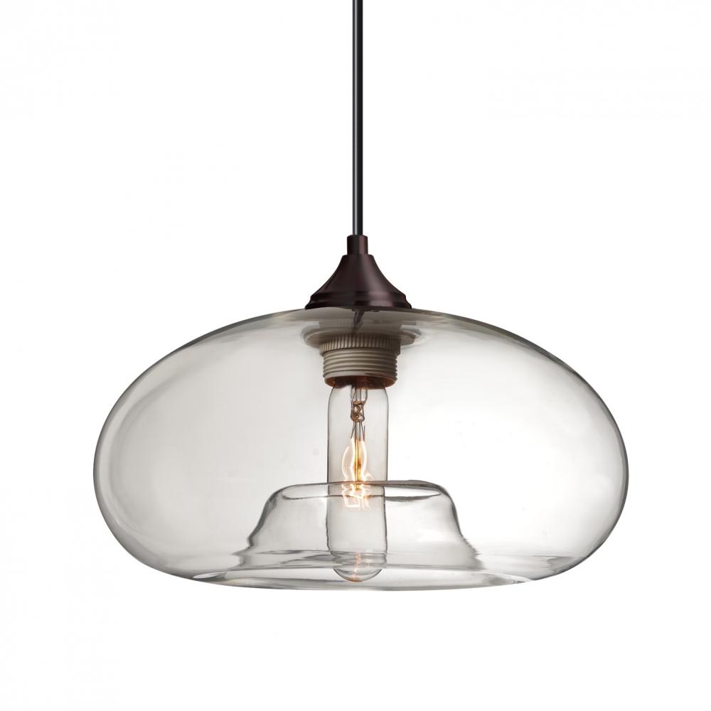 Besa Pendant Bana Bronze Clear 1x60W Medium Base, 15Ft. Cord