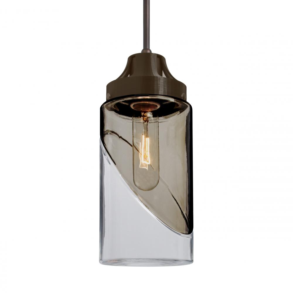 Besa, Blink Cord Pendant, Trans. Smoke/Clear, Bronze Finish, 1x60W Medium Base, 15Ft.