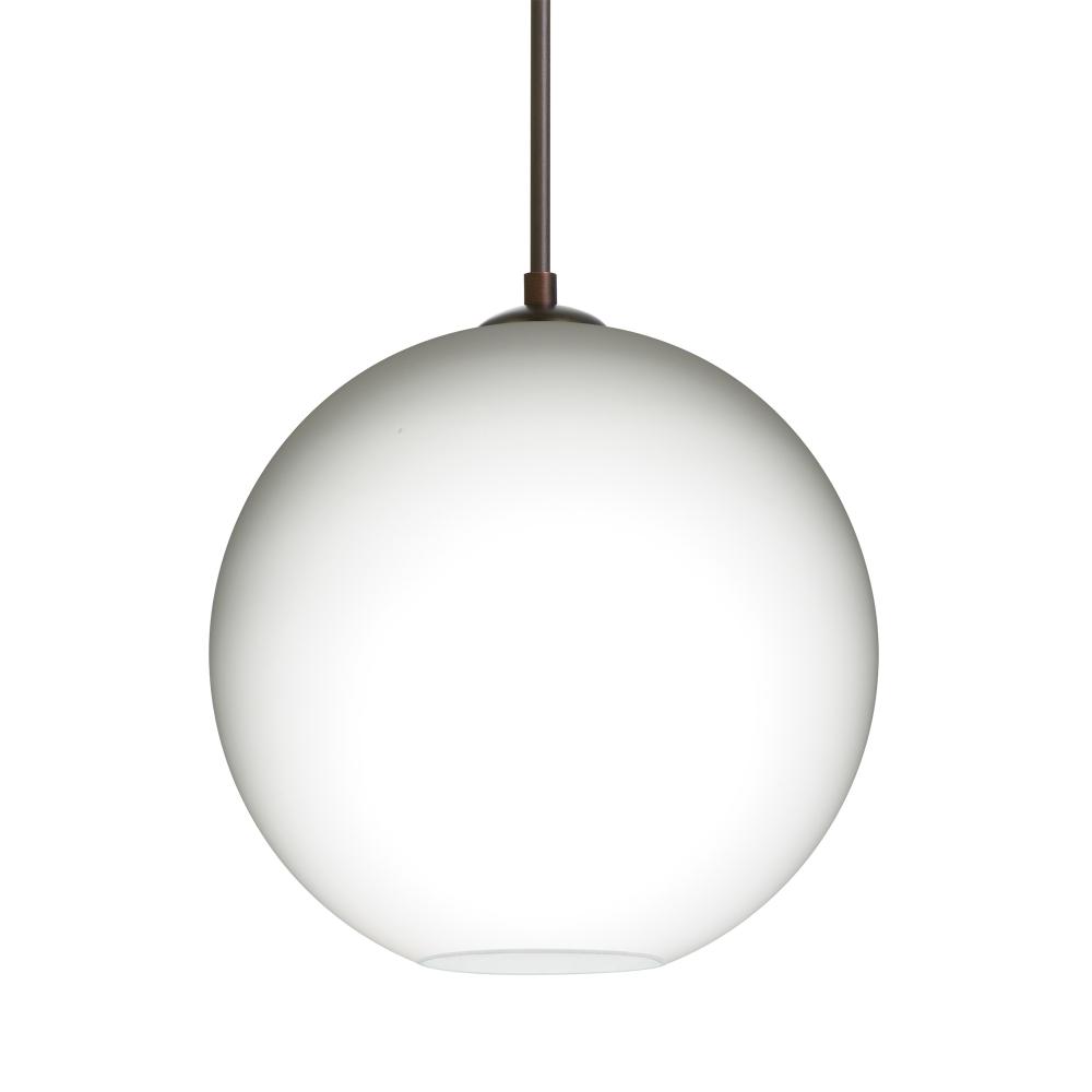 Besa Coco 8 Pendant, Opal Matte, Bronze Finish, 1x9W LED, 15Ft. Cord