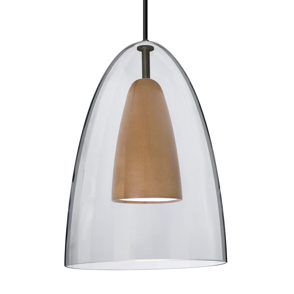 Besa, Dano Cord Pendant, Clear/Medium, Black Finish, 1x9W LED