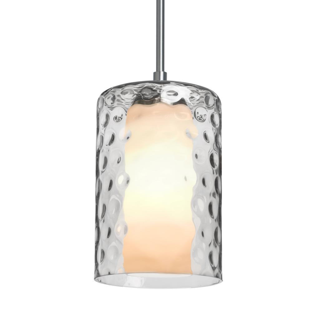 Besa, Esa Cord Pendant, Clear, Satin Nickel Finish, 1x60W Medium Base, 15Ft. Cord