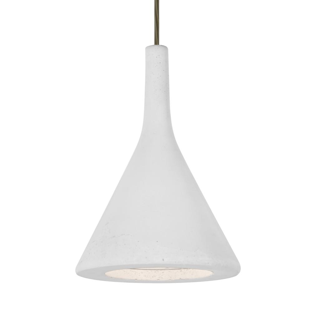 Besa Gala Pendant, White, Bronze Finish, 1x9W LED, 15Ft. Cord