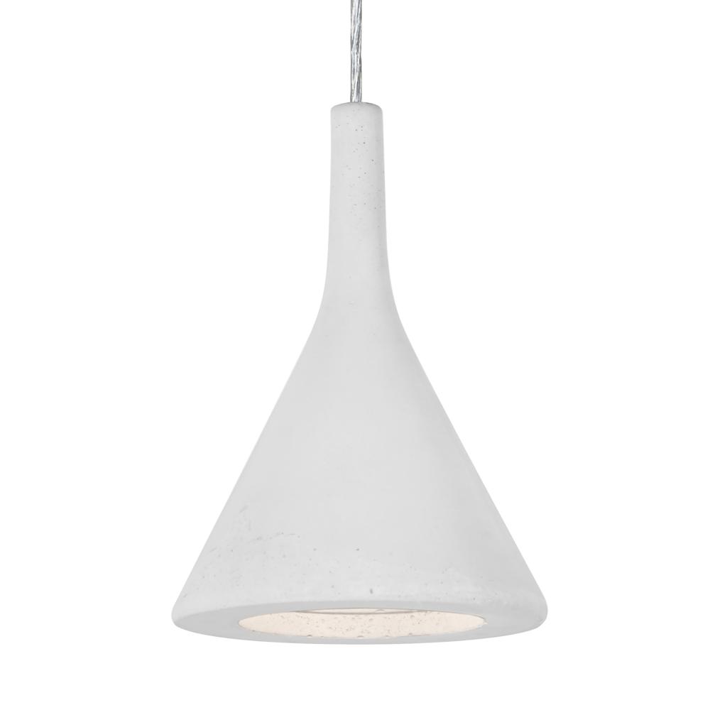 Besa Gala Pendant, White, Satin Nickel Finish, 1x9W LED, 15Ft. Cord