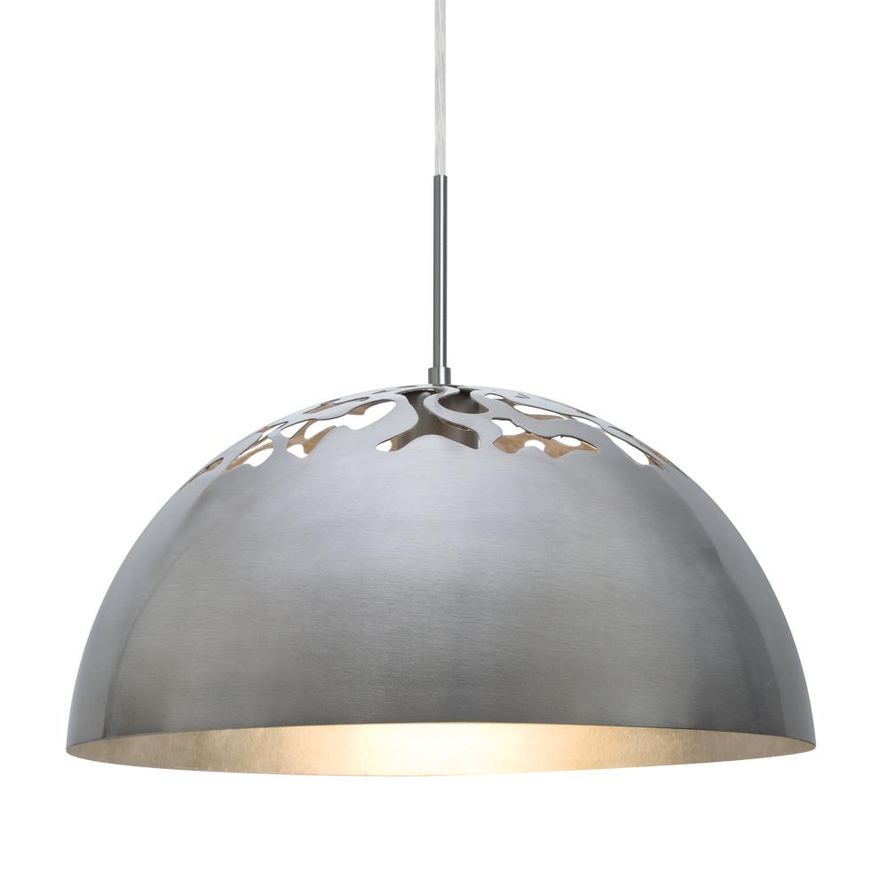 Besa Gordy Pendant, Satin Nickel Finish, 1x9W LED, 15Ft. Cord