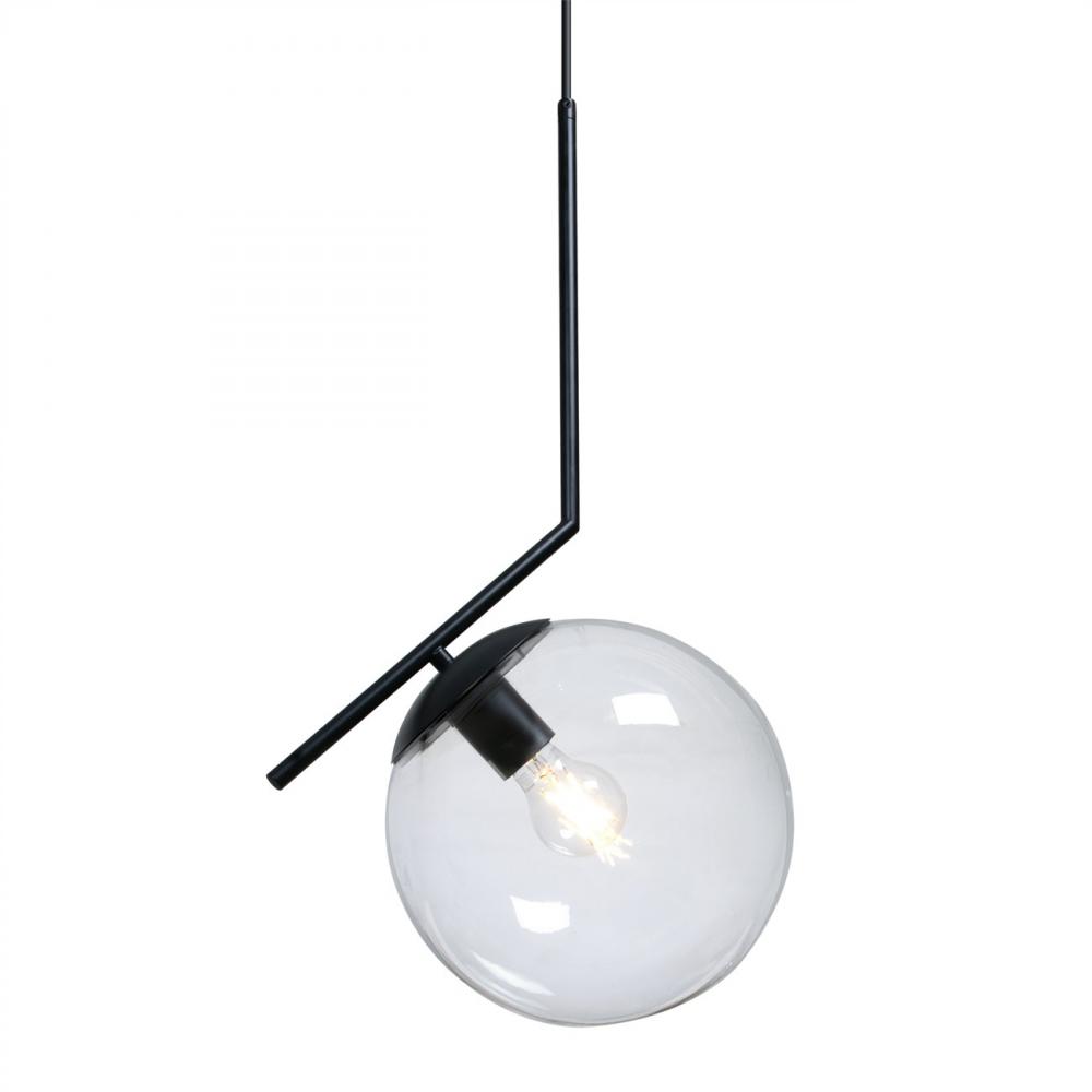 Besa, Hugo Cord Pendant, Clear, Black Finish, 1x60W Medium base
