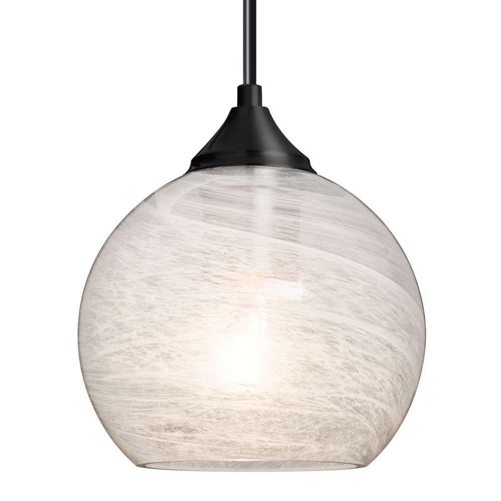 Besa, Jilly Cord Pendant, Vapor Clear, Black Finish, 1x60W Medium Base