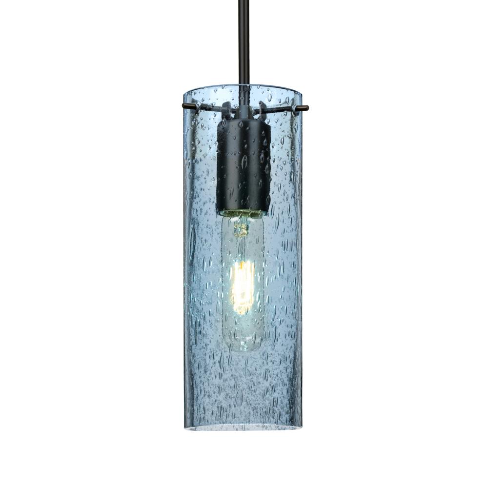 Besa, Juni 10 Cord Pendant, Blue Bubble, Black, 1x60W Medium Base