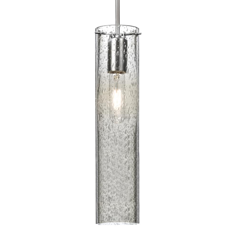 Besa, Juni 16 Cord Pendant, Clear Bubble, Satin Nickel, 1x60W Medium Base, 15Ft. Cord