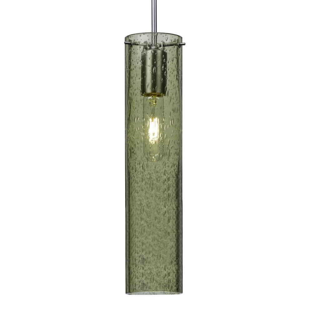 Besa, Juni 16 Cord Pendant, Moss Bubble, Satin Nickel, 1x60W Medium Base, 15Ft. Cord