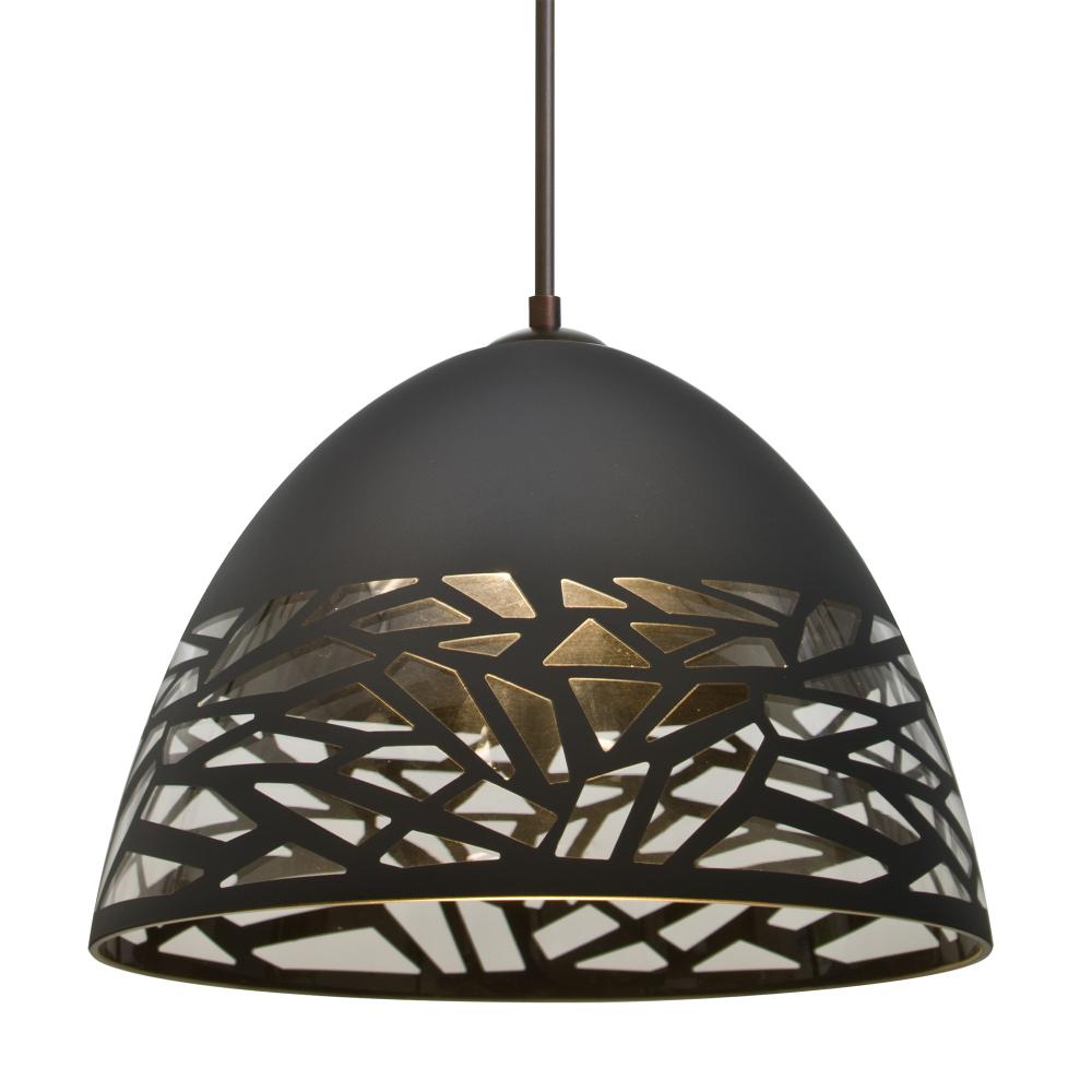 Besa Kiev Pendant, Black, Bronze Finish, 1x60W Medium Base, 15Ft. Cord