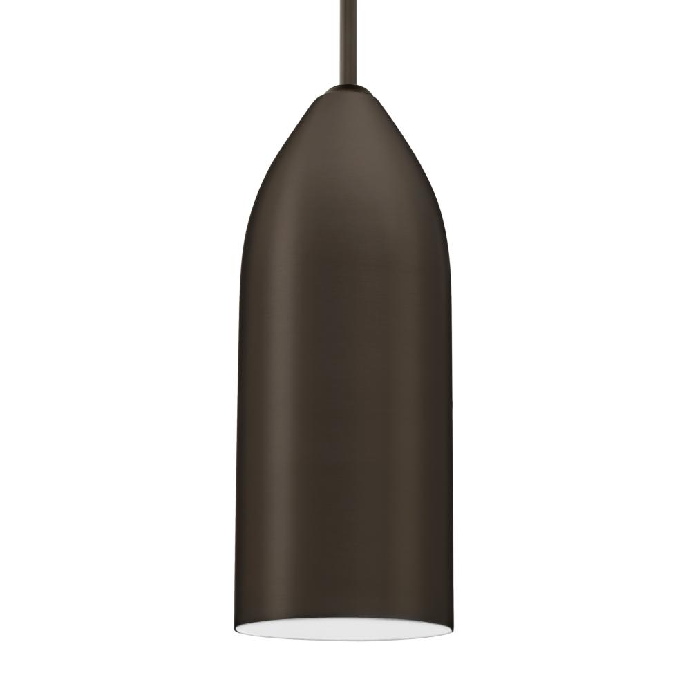 Besa, Lindy Cord Pendant, White, Satin Nickel Finish, 1x9W LED, 15Ft. Cord