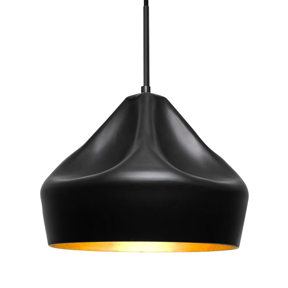 Besa Lotus Pendant, Black Finish, 1x60W Medium Base