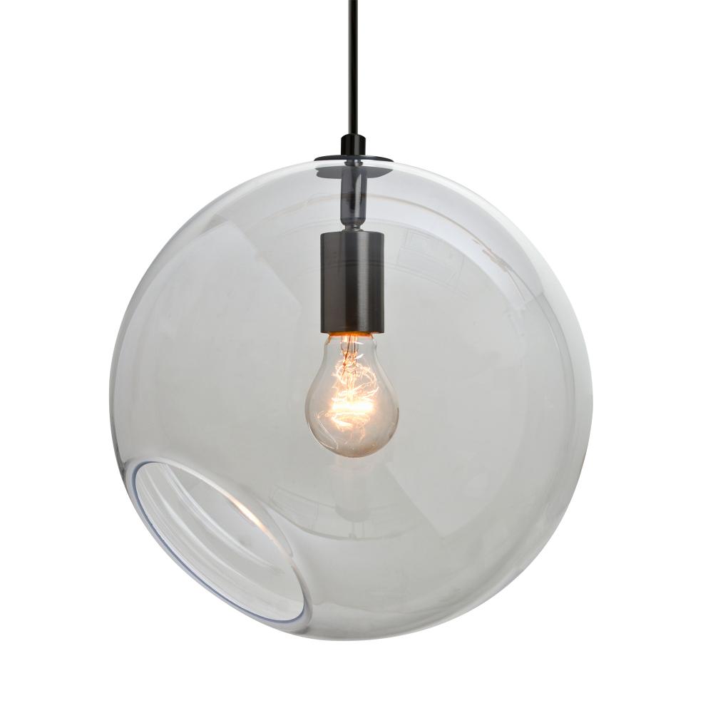 Besa, Maestro 12 Cord Pendant, Clear, Black Finish, 1x5W LED Filament
