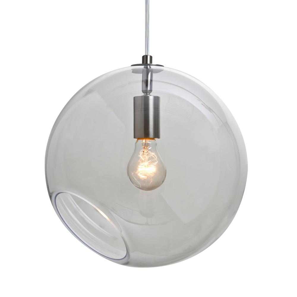 Besa, Maestro 12 Cord Pendant, Clear, Satin Nickel Finish, 1x60W Medium base, 15Ft Option