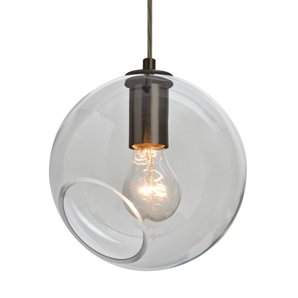 Besa, Maestro 8 Cord Pendant, Clear, Bronze Finish, 1x60W Medium base, 15Ft Option