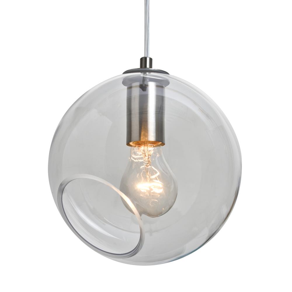 Besa, Maestro 8 Cord Pendant, Clear, Satin Nickel Finish, 1x60W Medium base, 15Ft Option